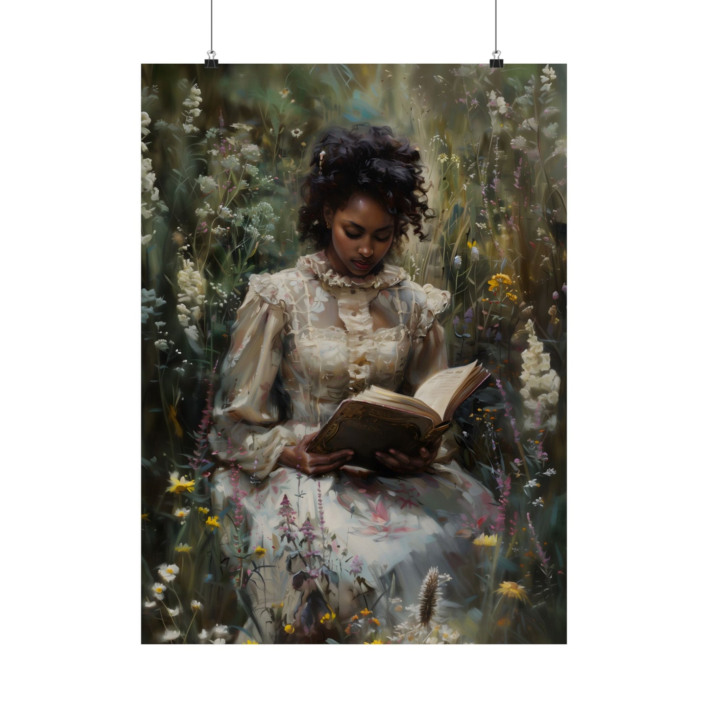 Wildflowers and Book Art Print