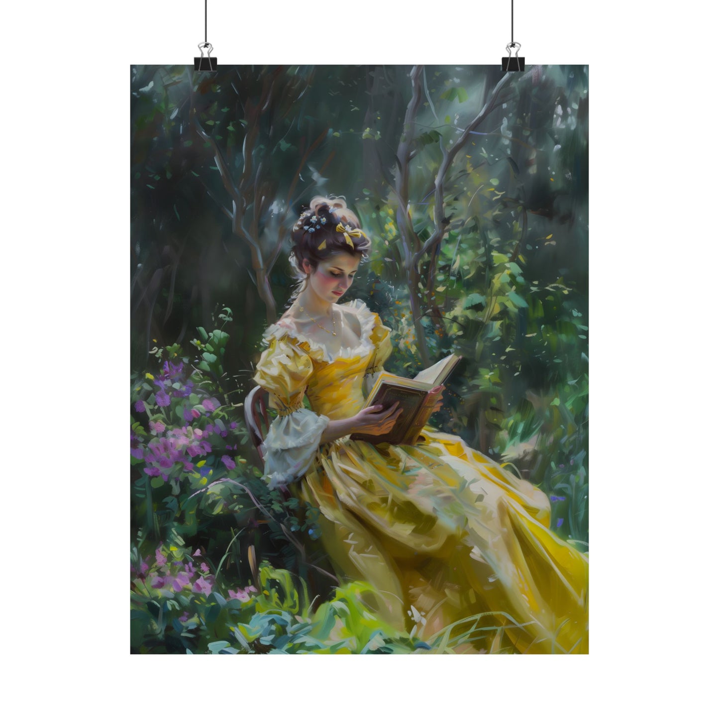 Yellow Dress and good Book Art Print