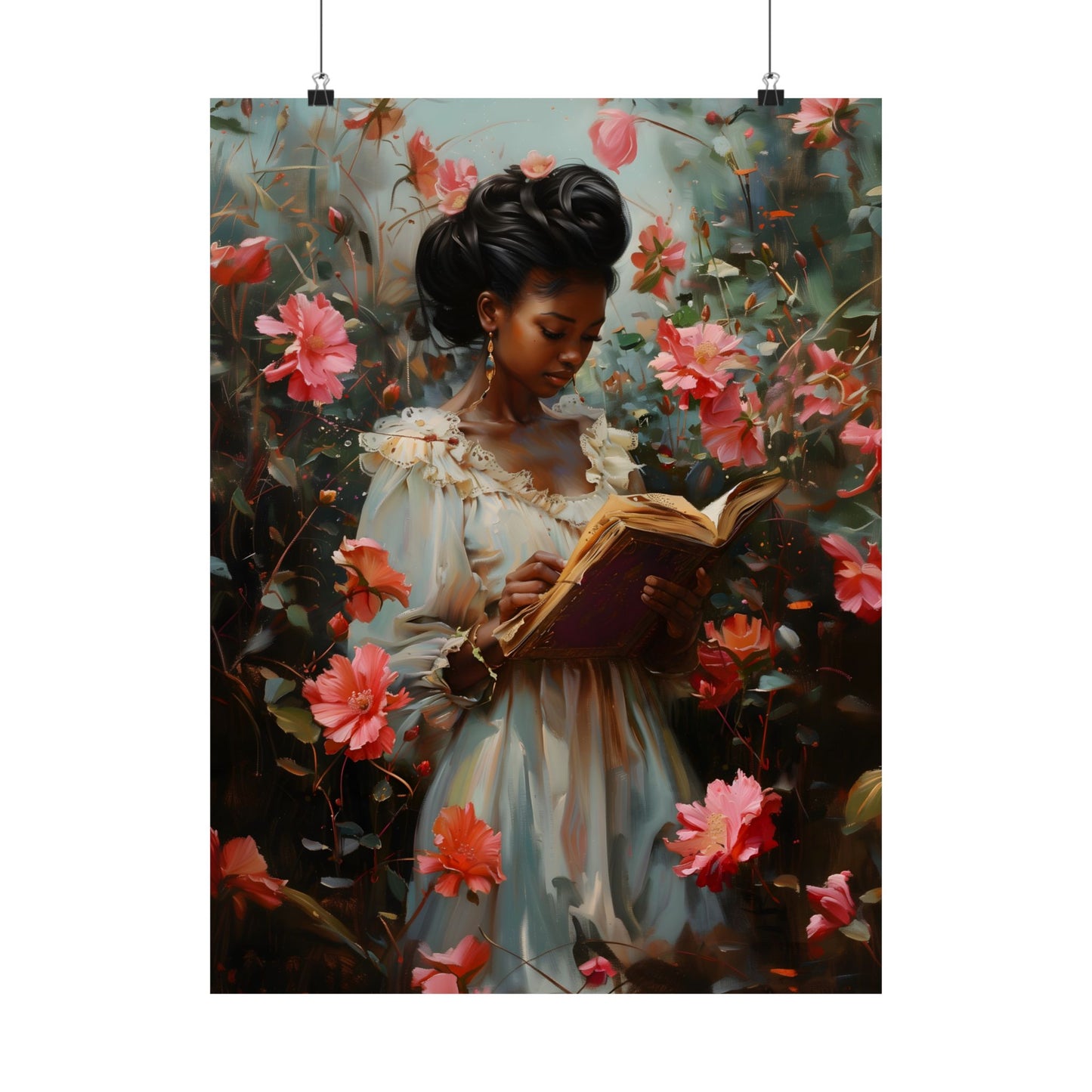 Floral Reader Art Print