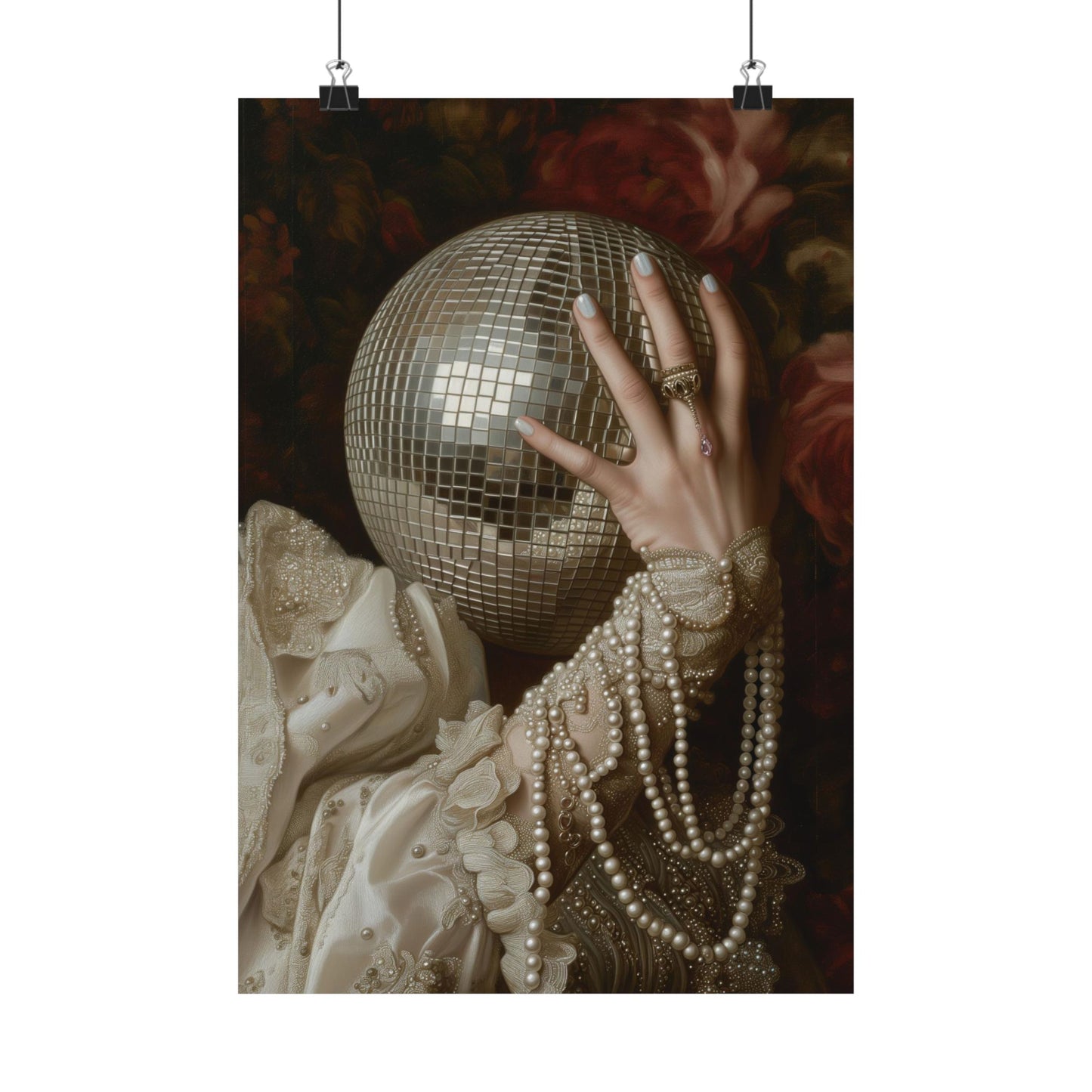 Golden Disco Ball Art Print