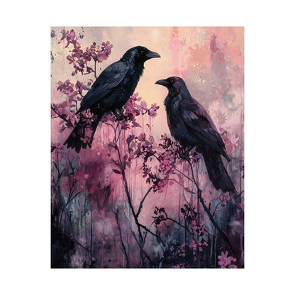 Pink Crows Art Print