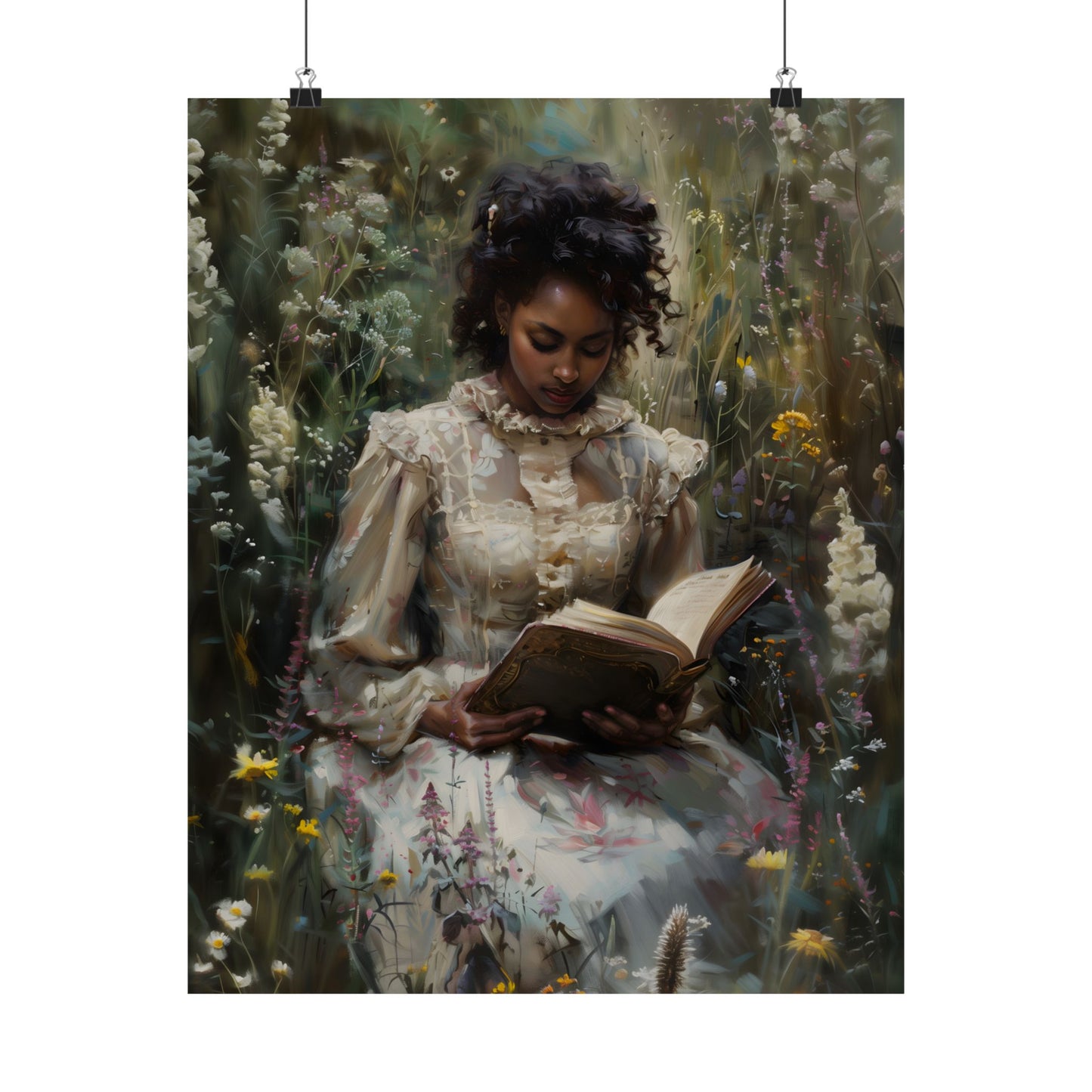 Wildflowers and Book Art Print