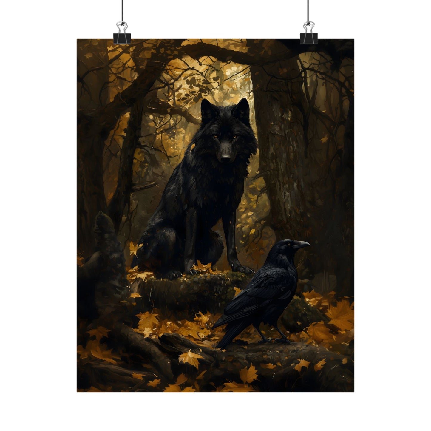 Wolf and Raven Art Print