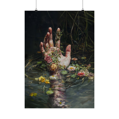 Hand in Lake Art Print