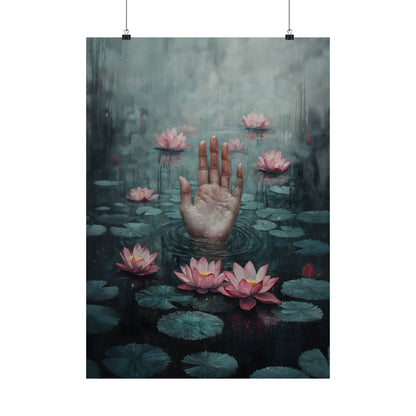 Drowning Hand Art Print