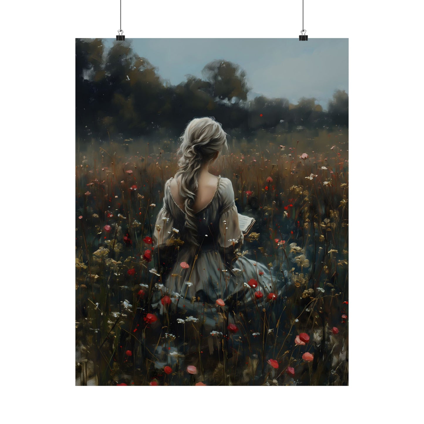 Wildflowers and Books Art Print