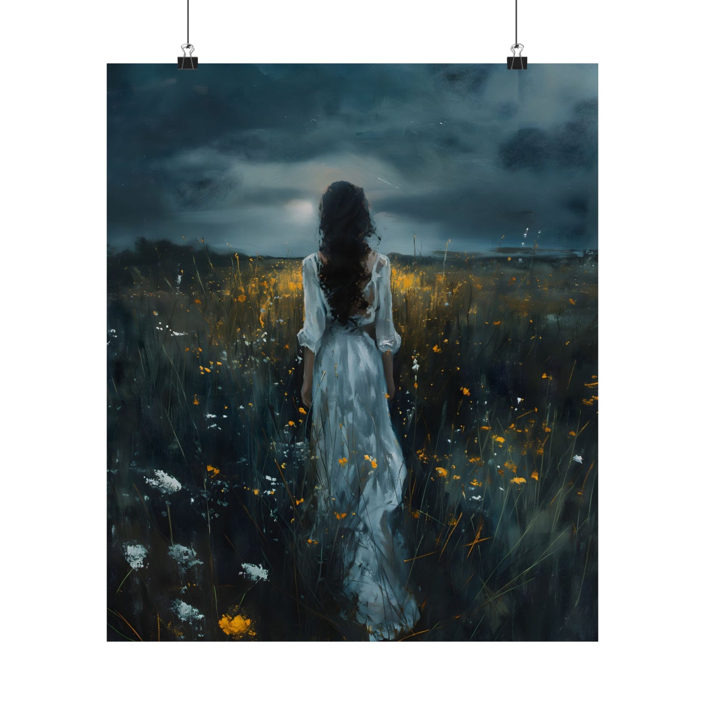 Meadow at night Art Print