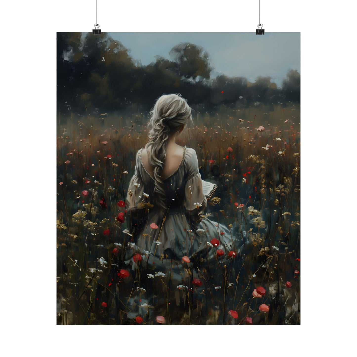 Wildflowers and Books Art Print