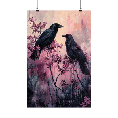 Pink Crows Art Print