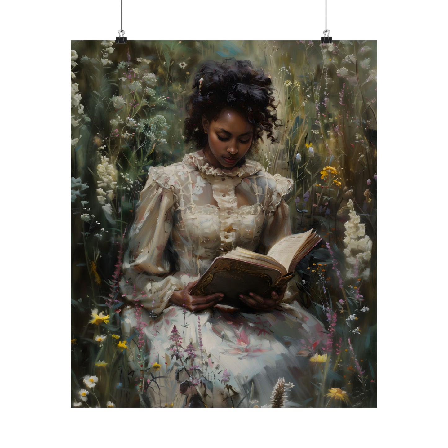 Wildflowers and Book Art Print