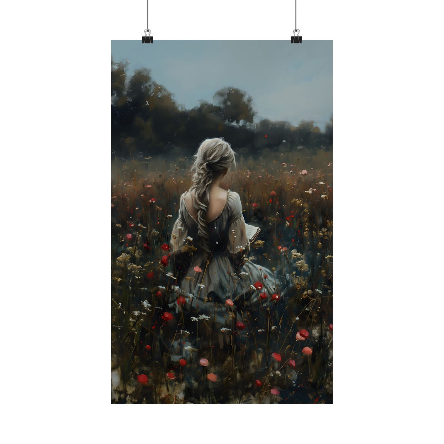 Wildflowers and Books Art Print