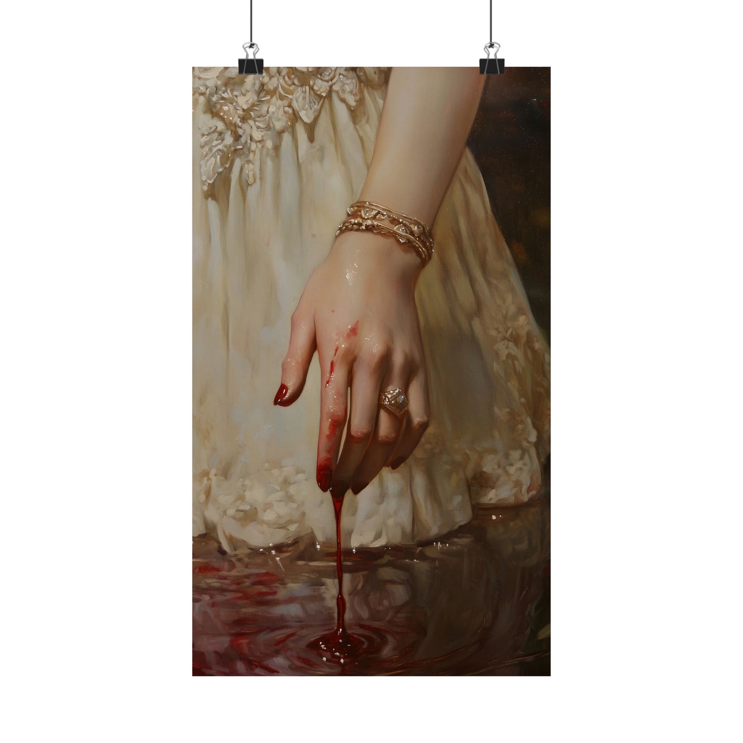 Blood on Her Hand Art Print