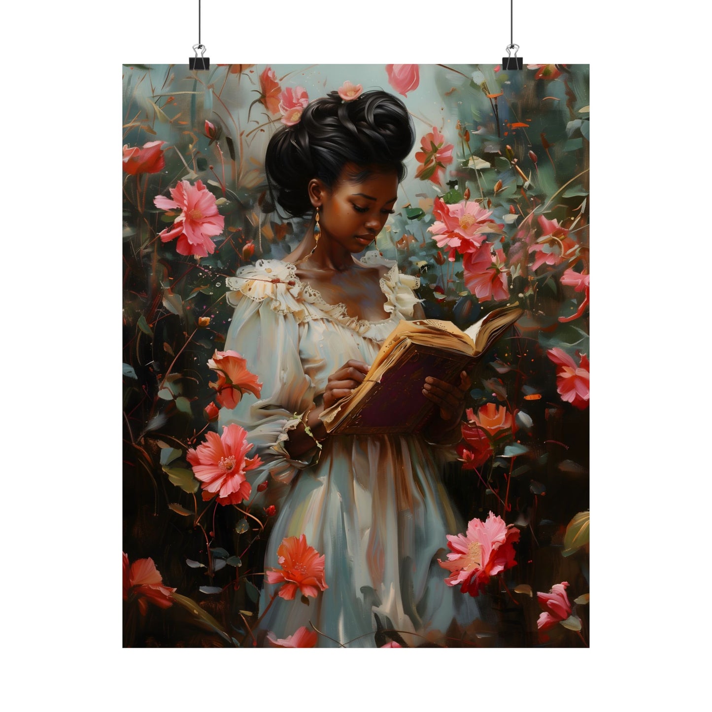 Floral Reader Art Print