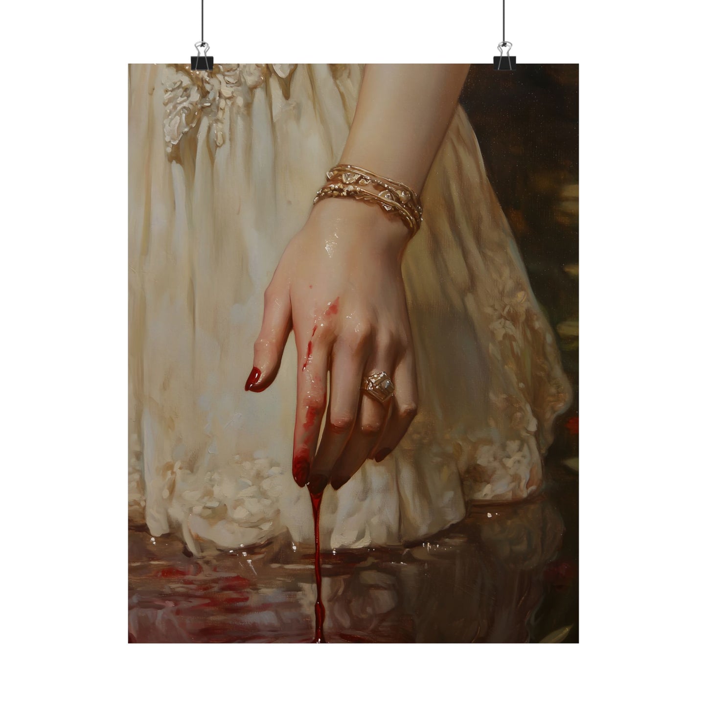 Blood on Her Hand Art Print