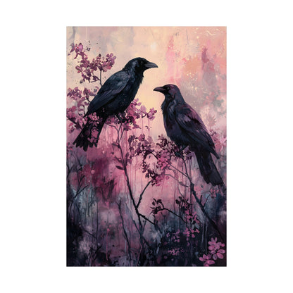 Pink Crows Art Print