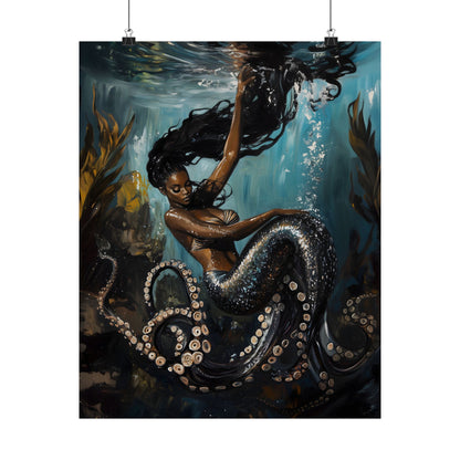 Octopus Mermaid Art Print