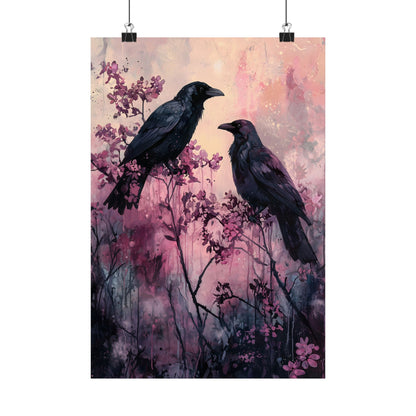 Pink Crows Art Print