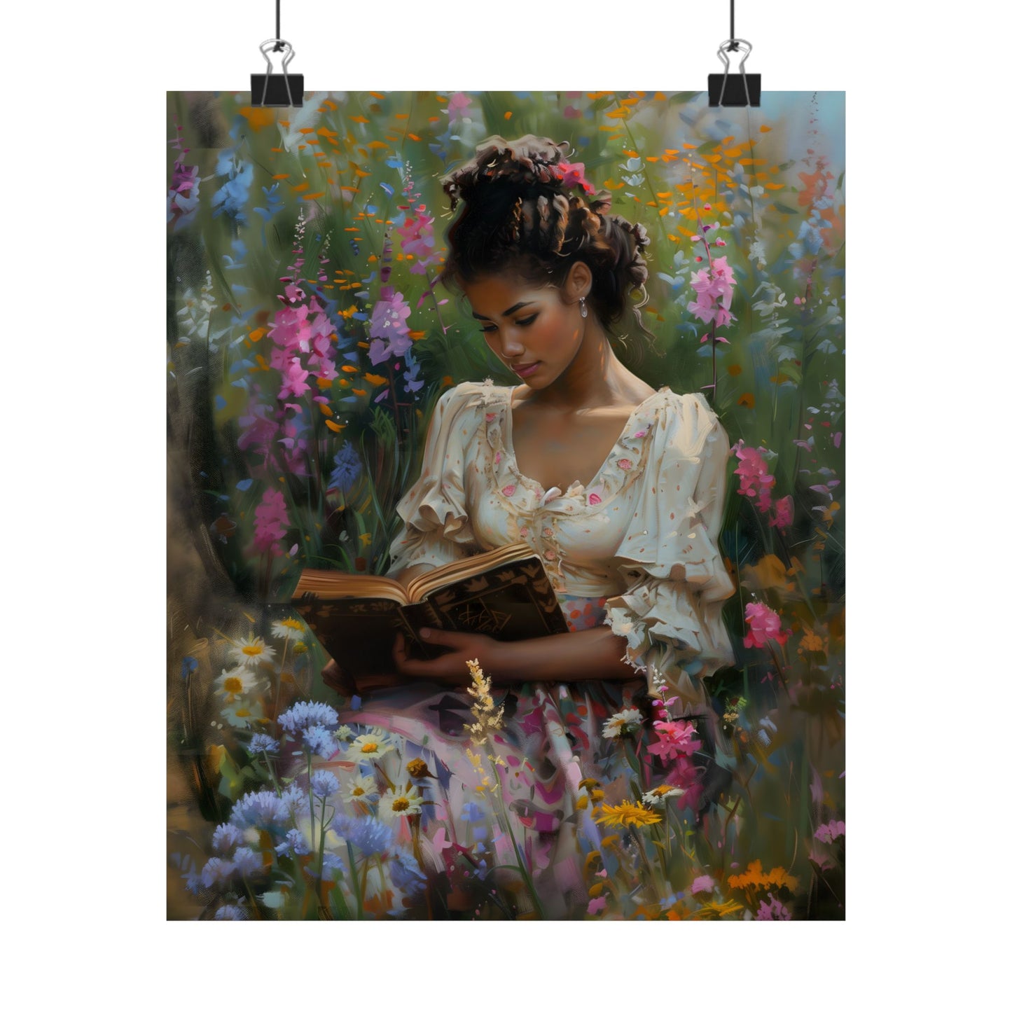 Book and Flowers Art Print