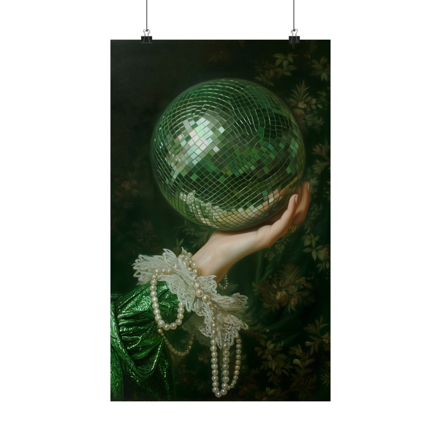 Green Disco Ball Art Print