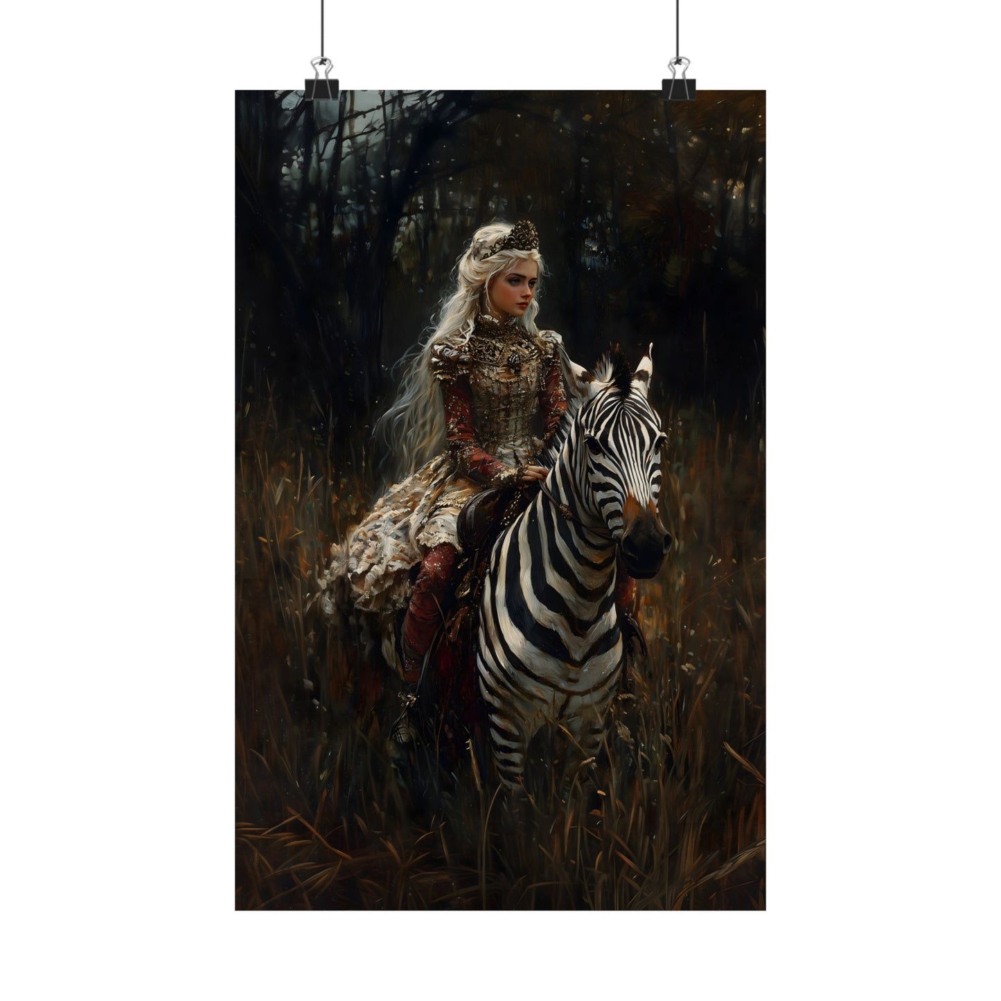 Zebra Rider Art Print