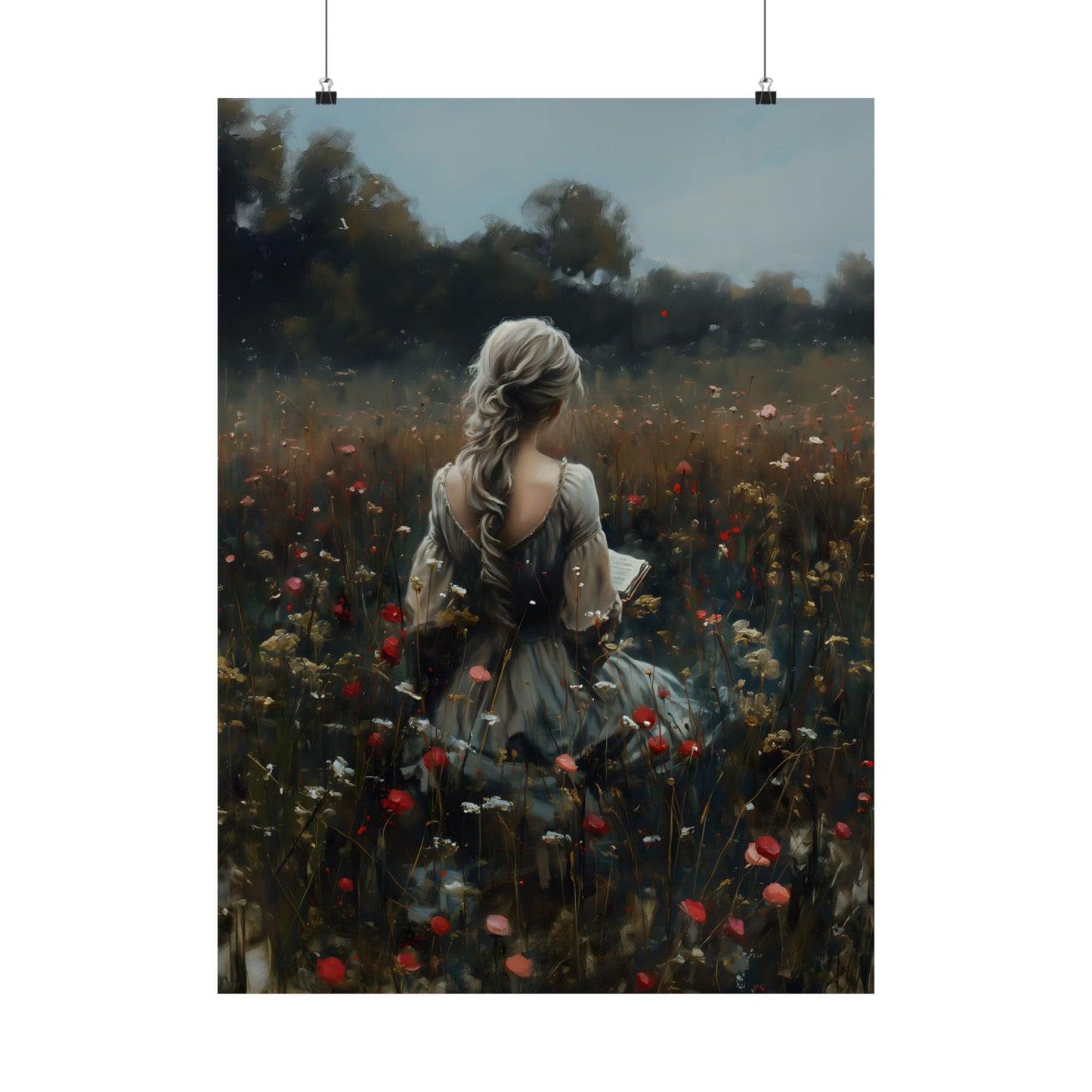 Wildflowers and Books Art Print