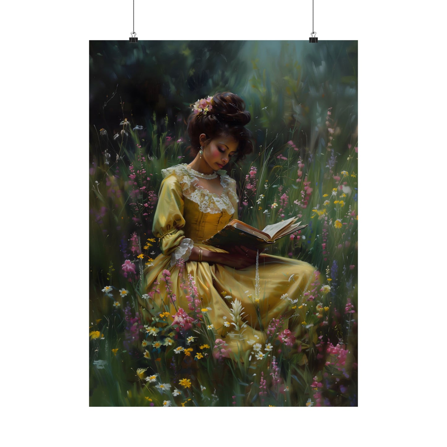 Wildflower Reader Art Print