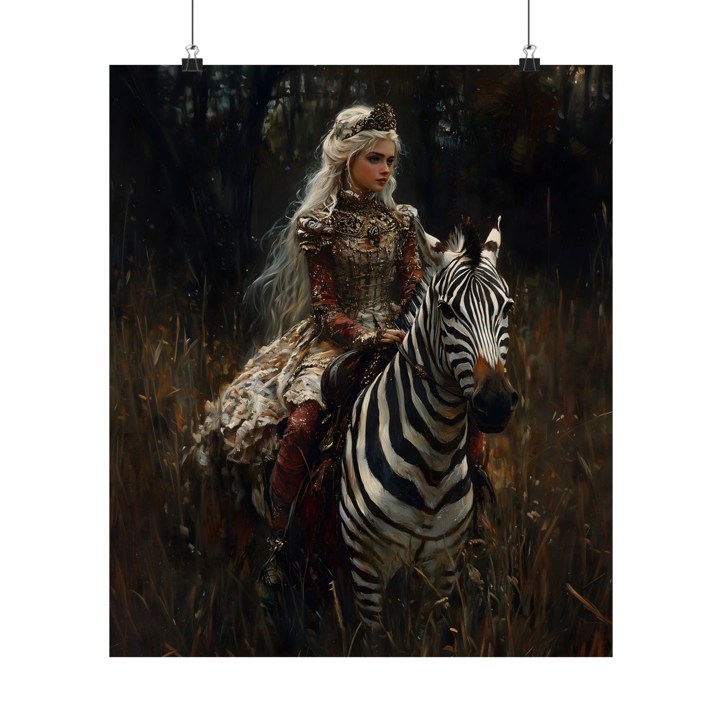 Zebra Rider Art Print