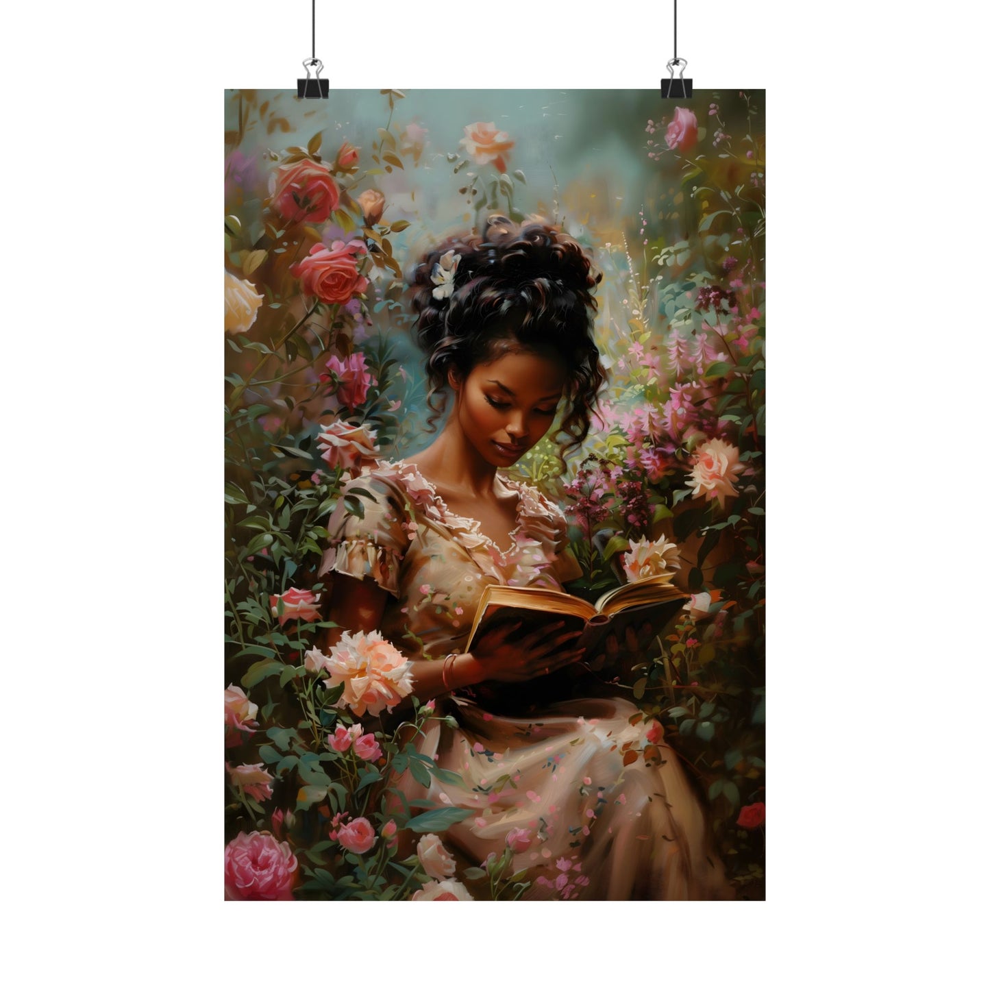 Books and Roses Art Print