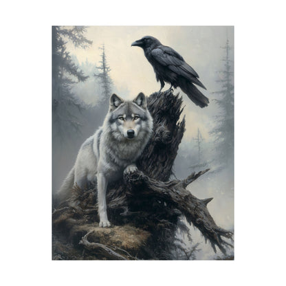 Raven and Wolf Art Print