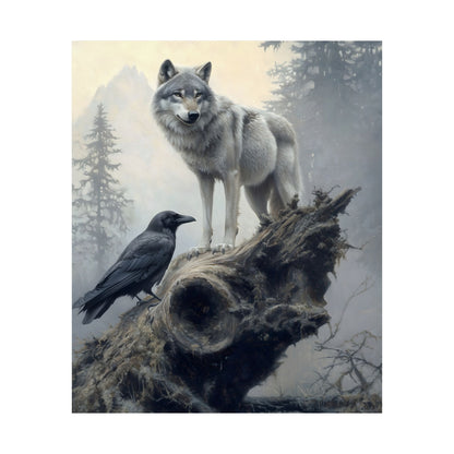 Wolf and Raven Art Print