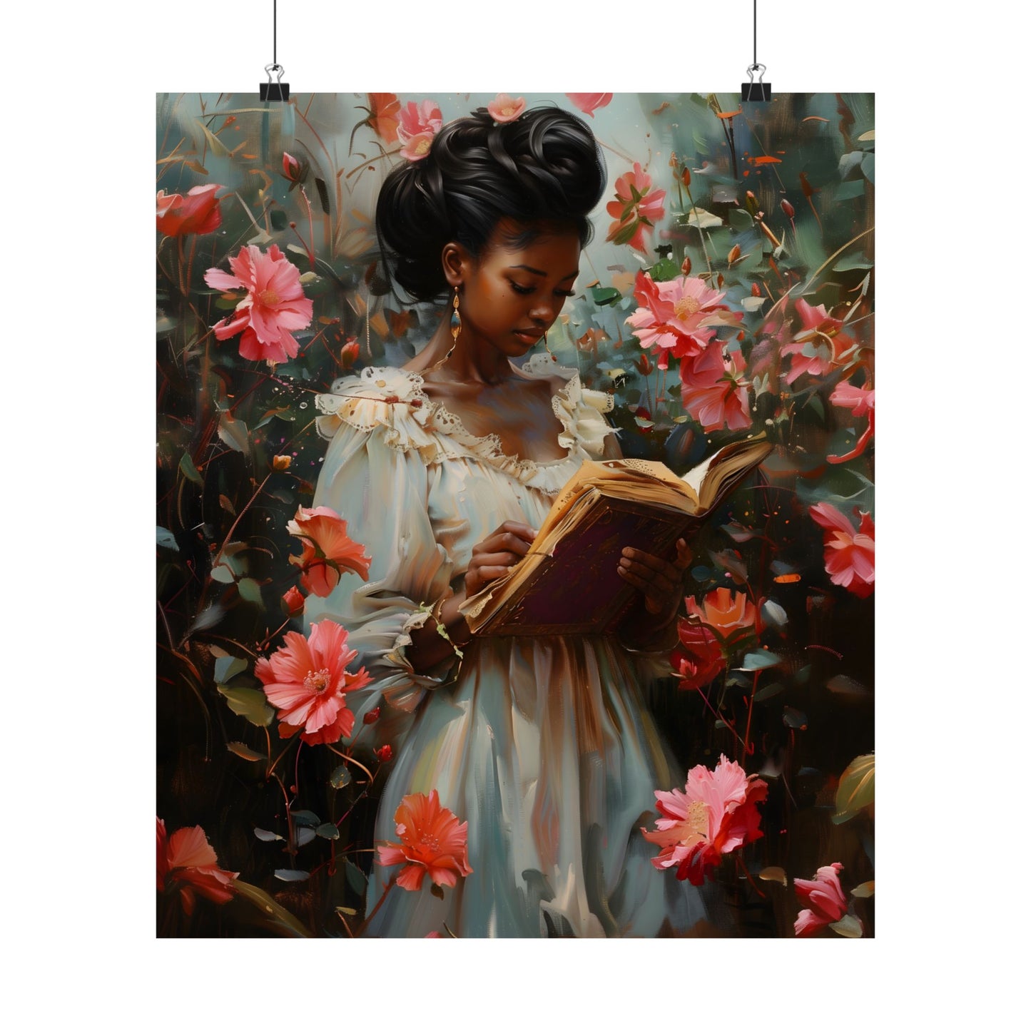 Floral Reader Art Print