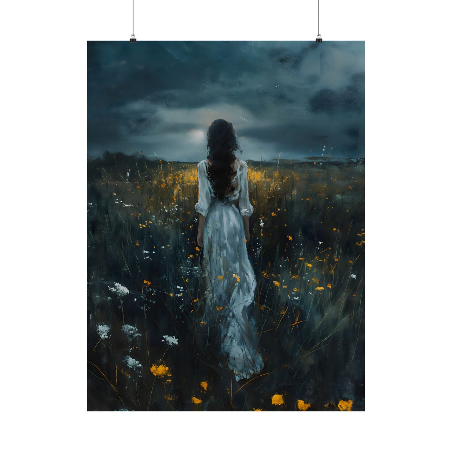 Meadow at night Art Print