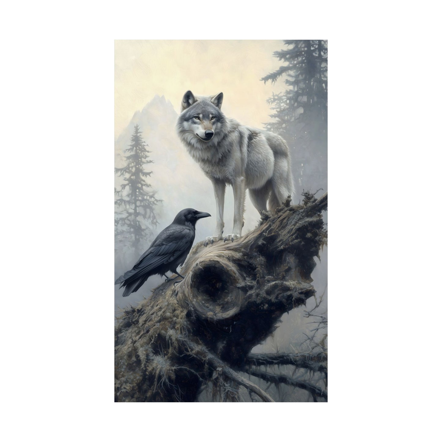 Wolf and Raven Art Print