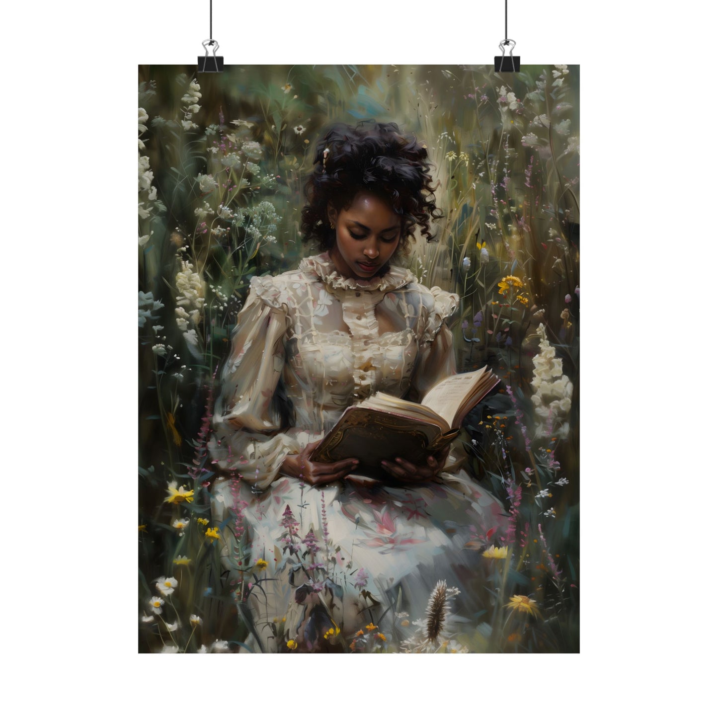 Wildflowers and Book Art Print