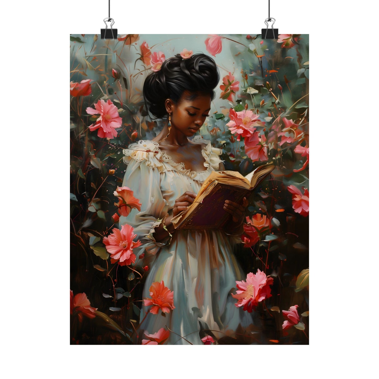 Floral Reader Art Print