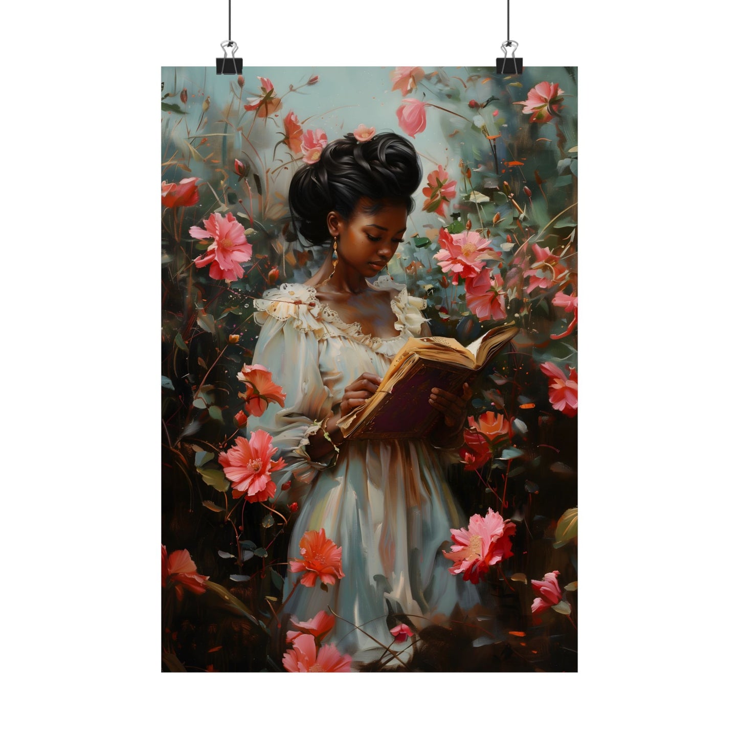 Floral Reader Art Print