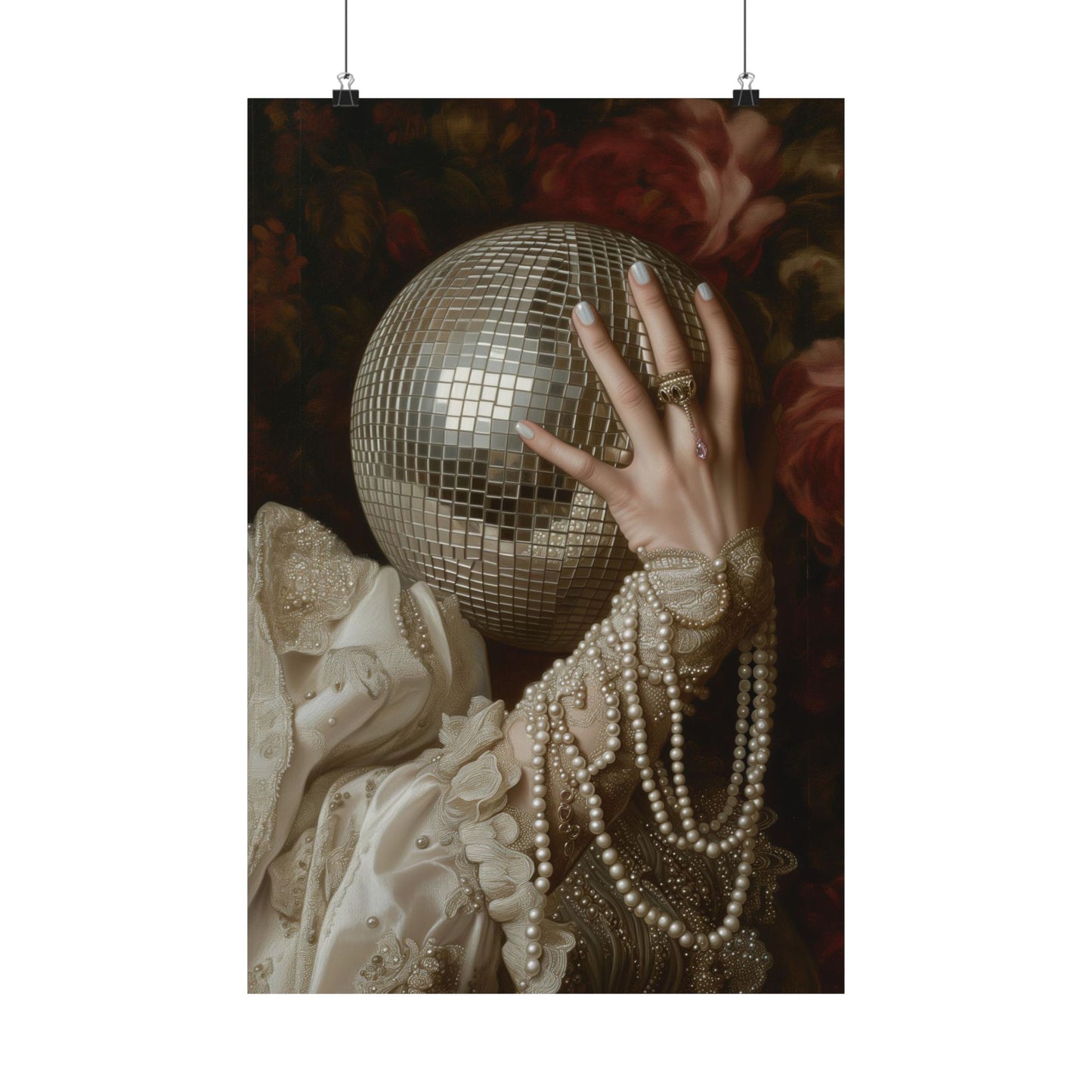 Golden Disco Ball Art Print