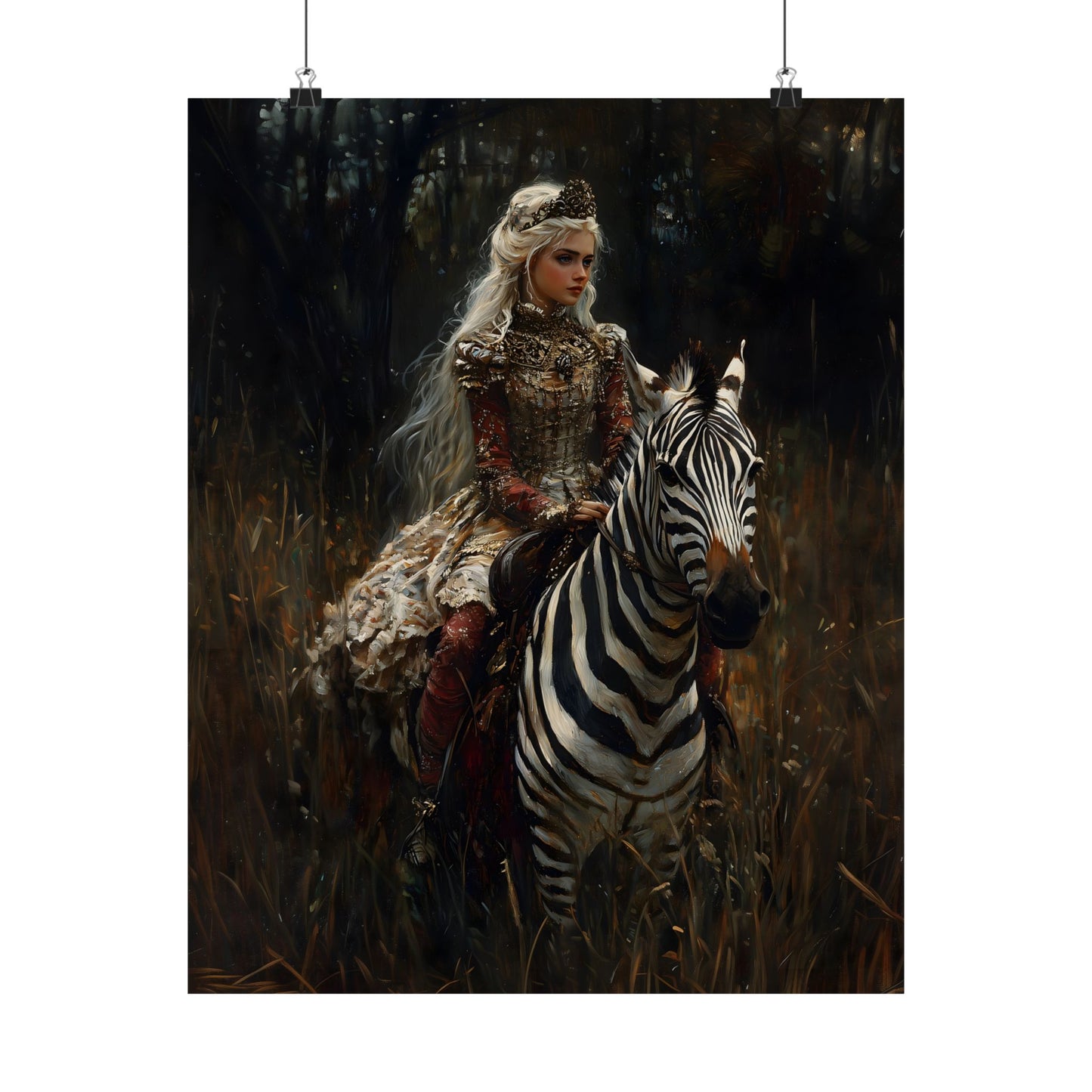 Zebra Rider Art Print