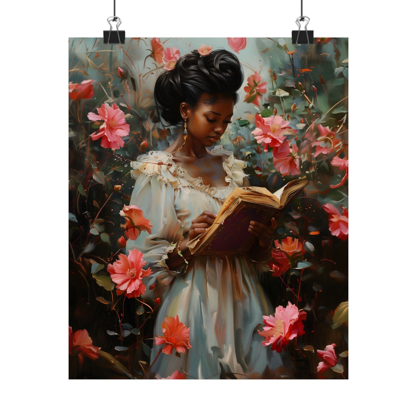 Floral Reader Art Print