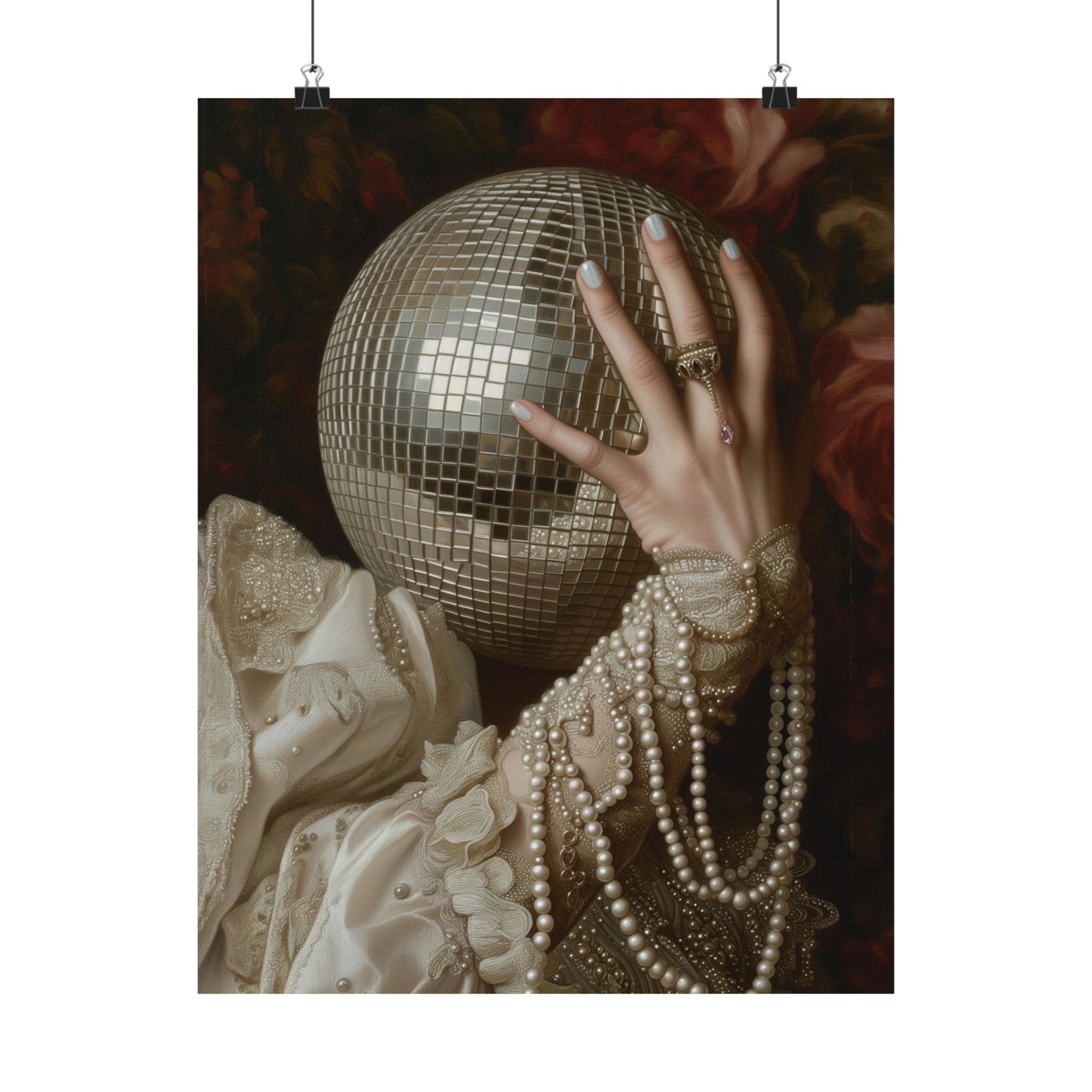 Golden Disco Ball Art Print