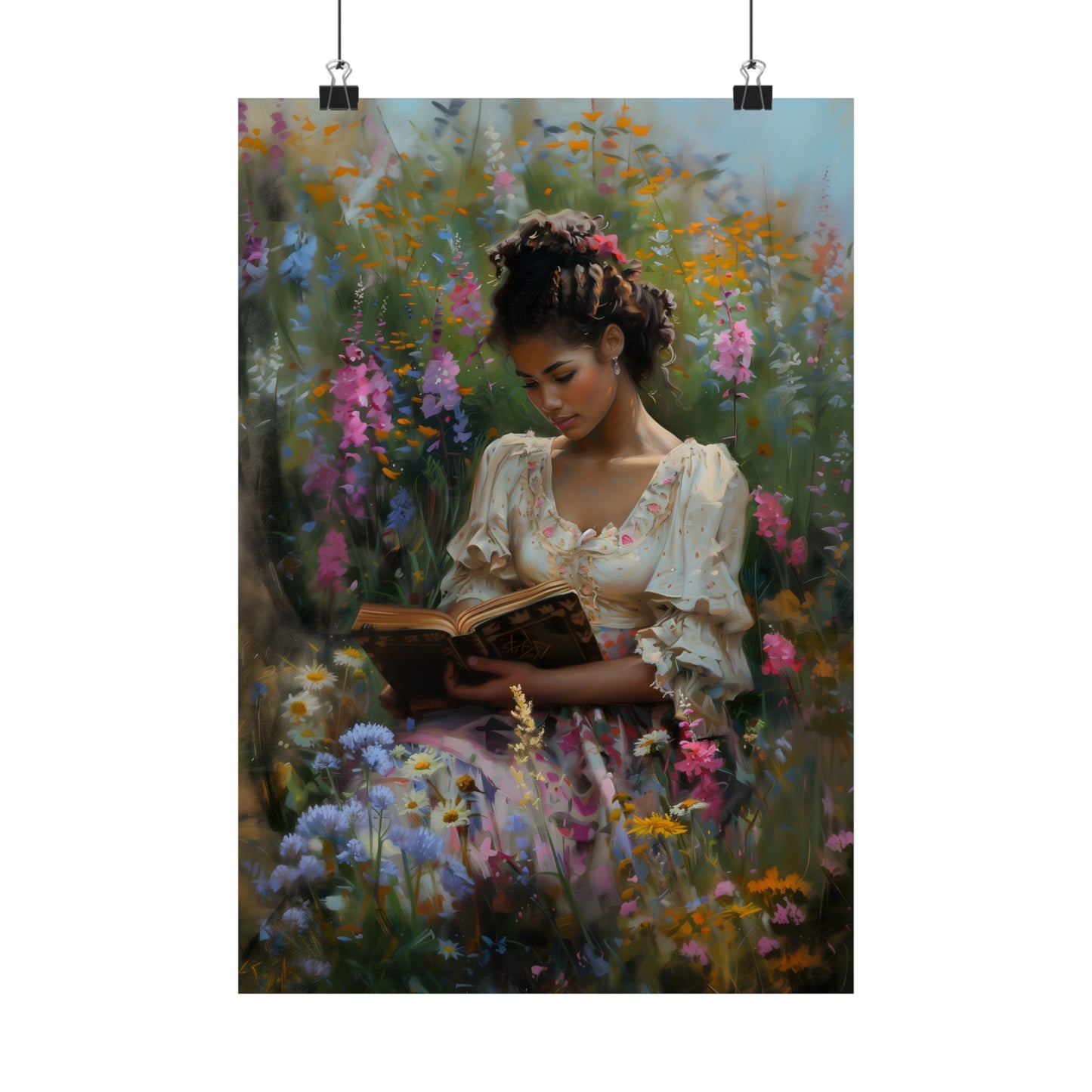 Book and Flowers Art Print