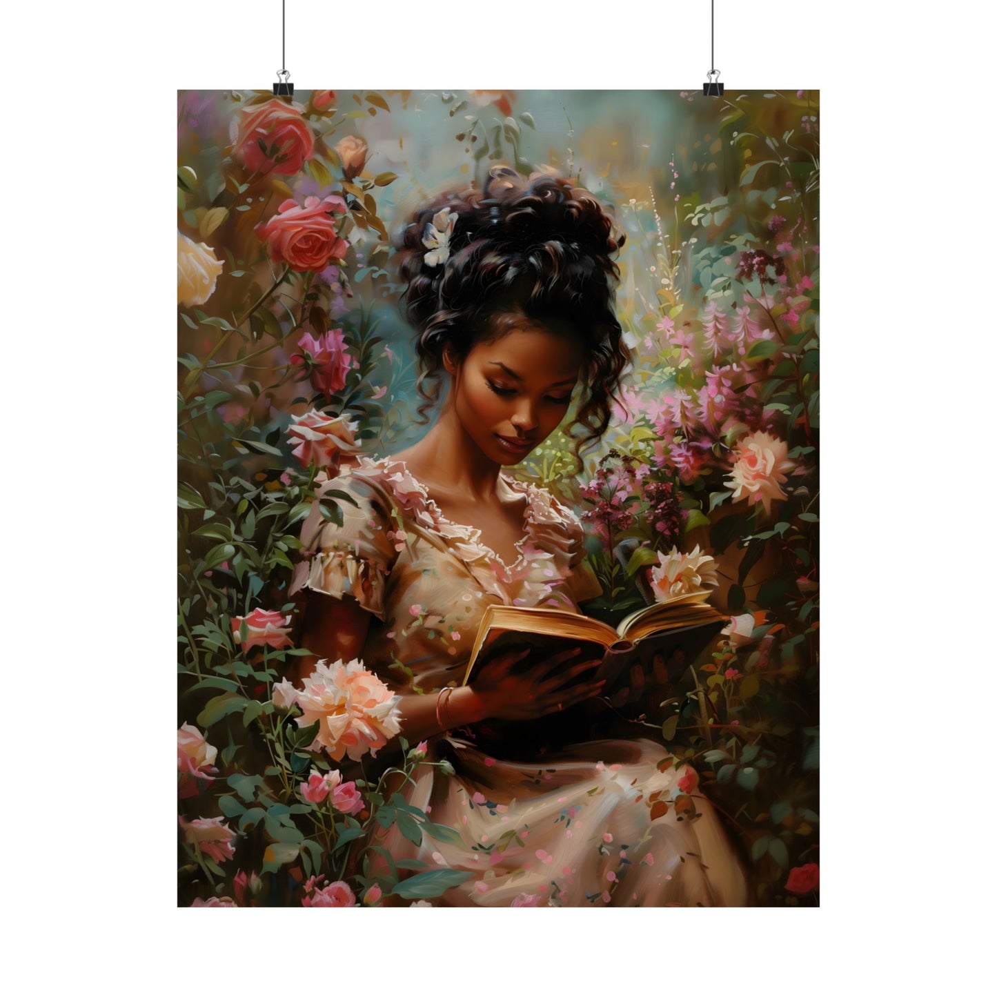 Books and Roses Art Print