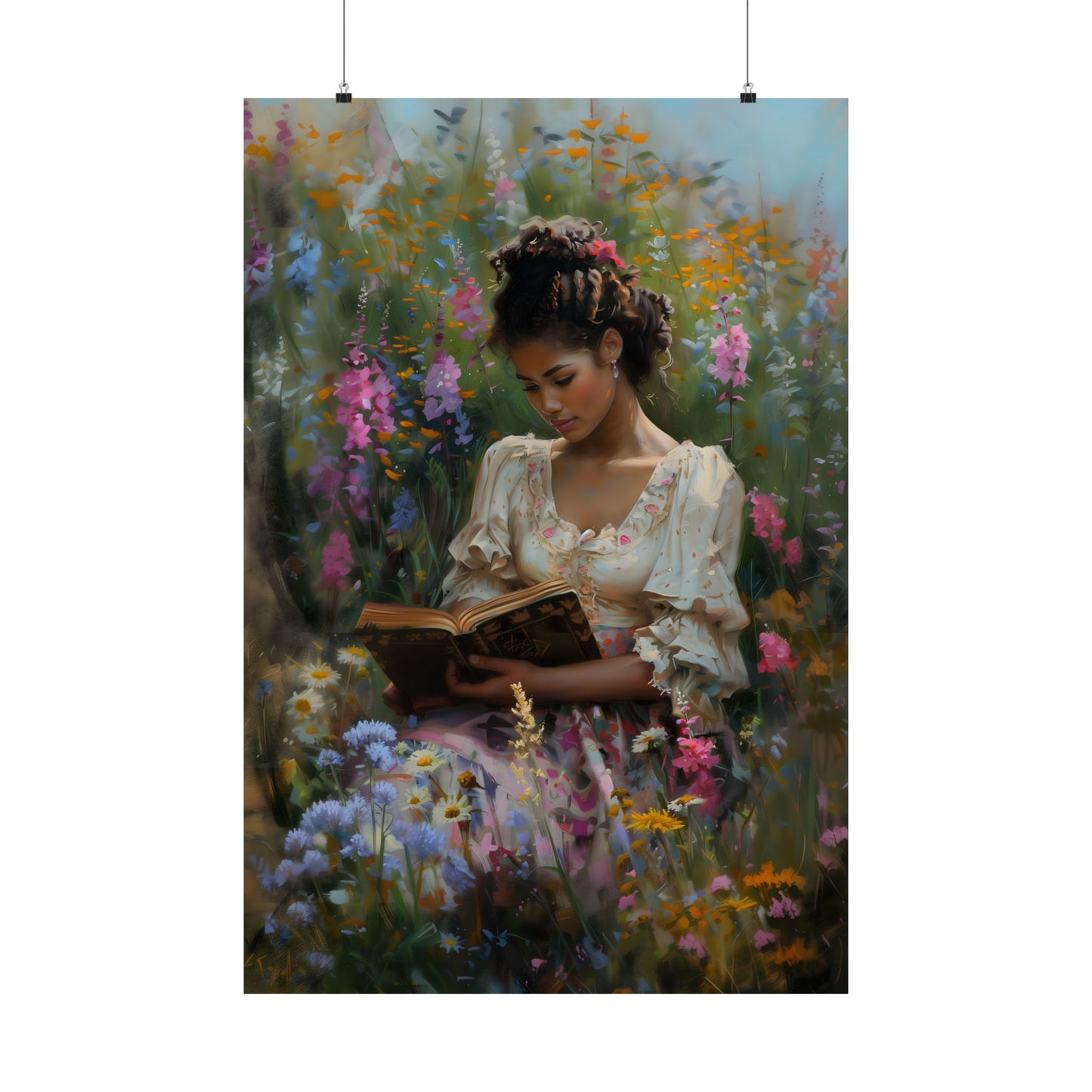 Book and Flowers Art Print