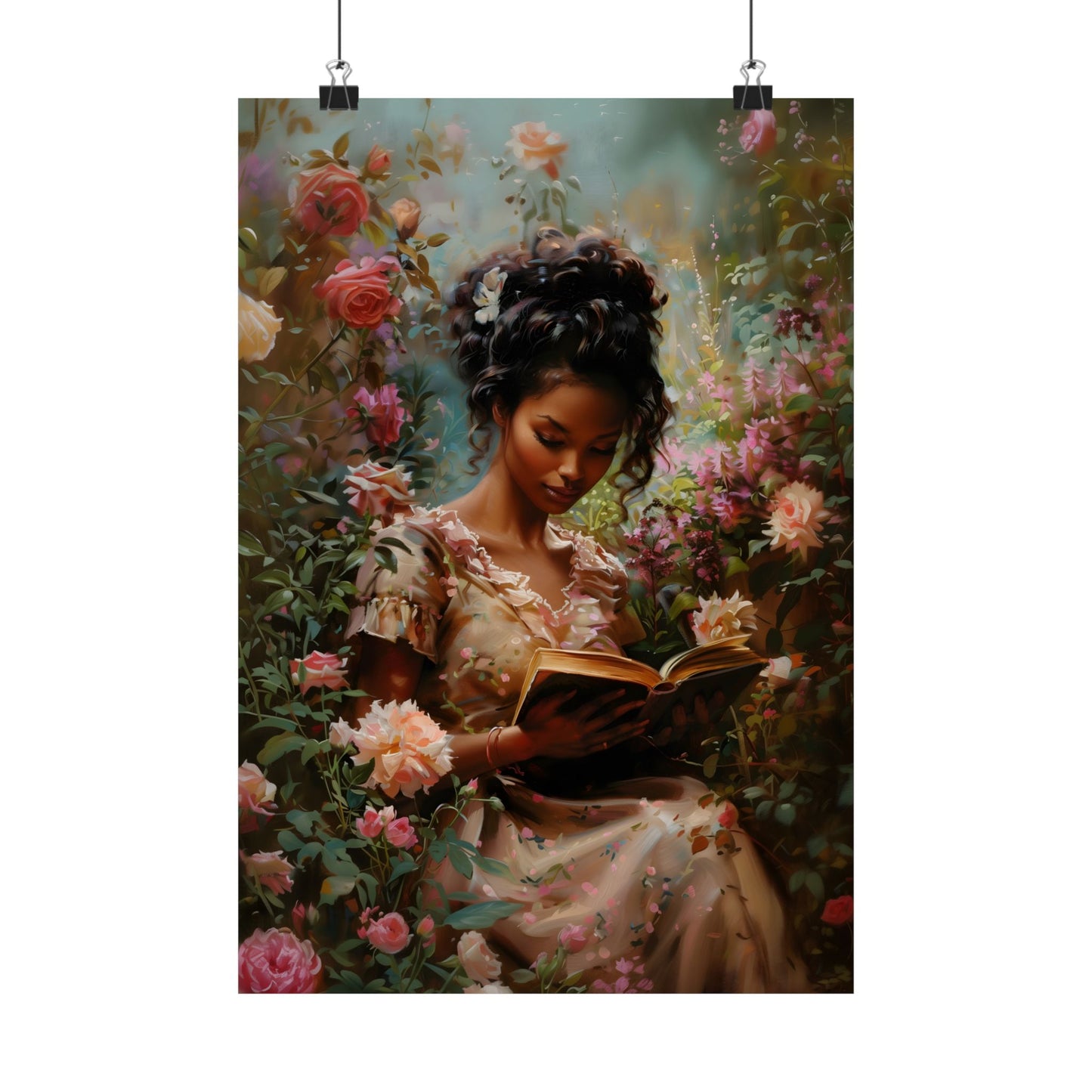 Books and Roses Art Print