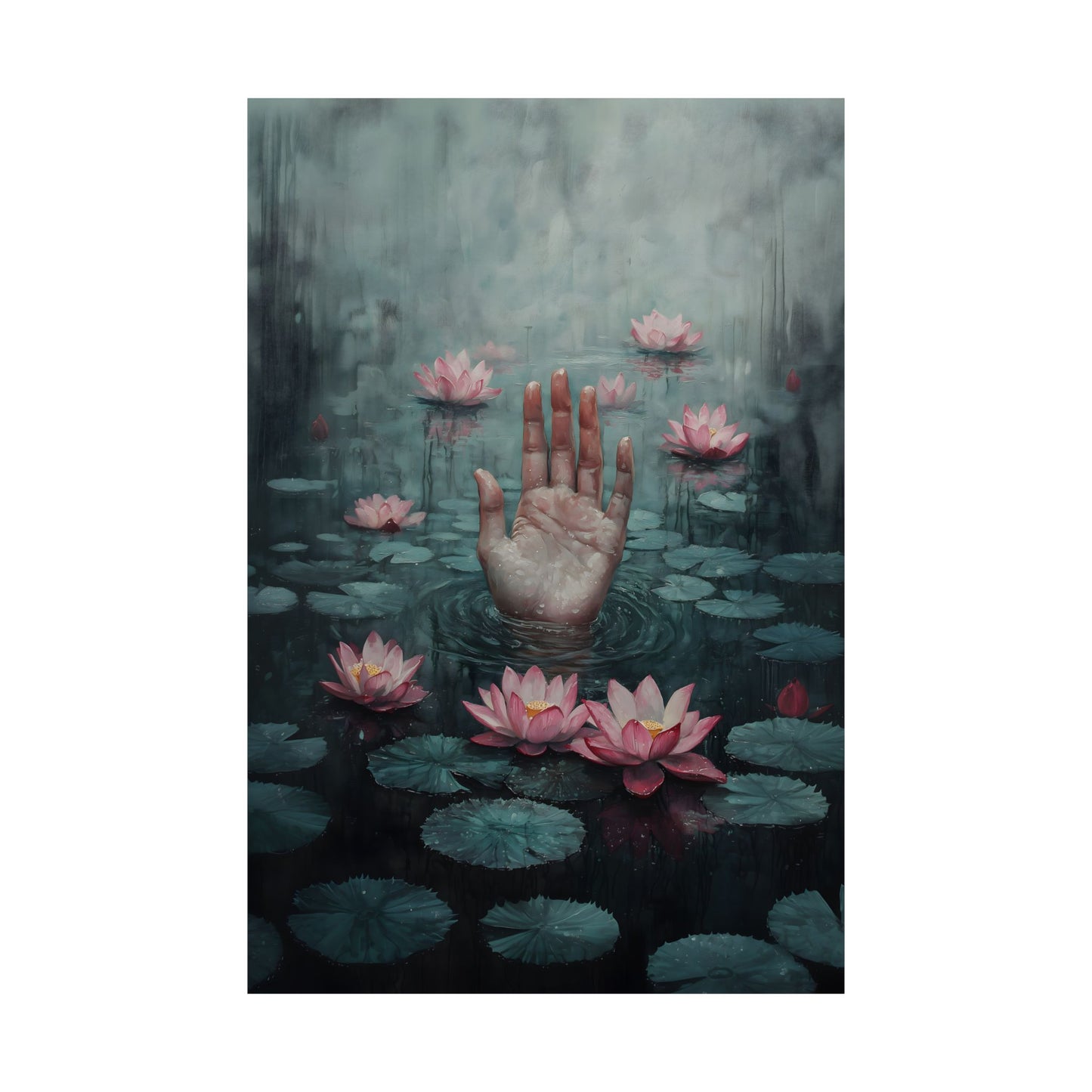 Drowning Hand Art Print