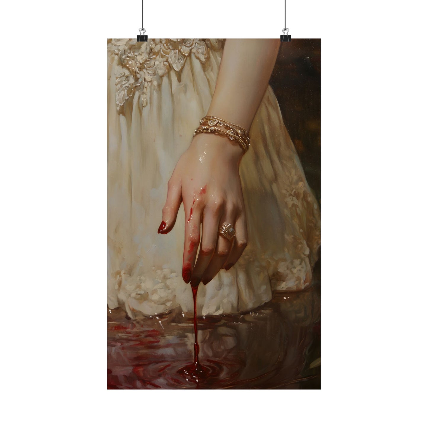 Blood on Her Hand Art Print