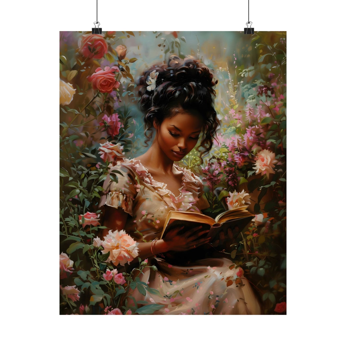 Books and Roses Art Print