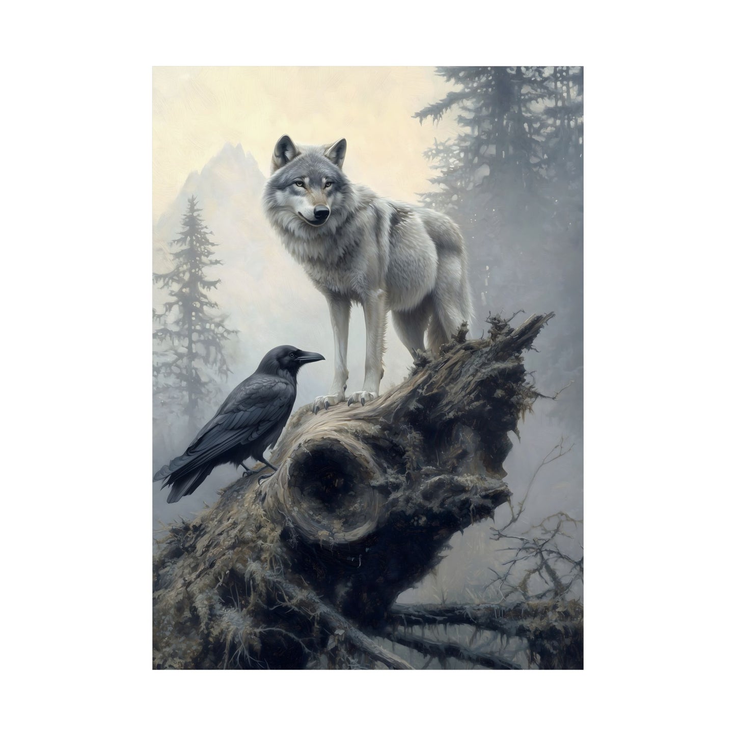 Wolf and Raven Art Print