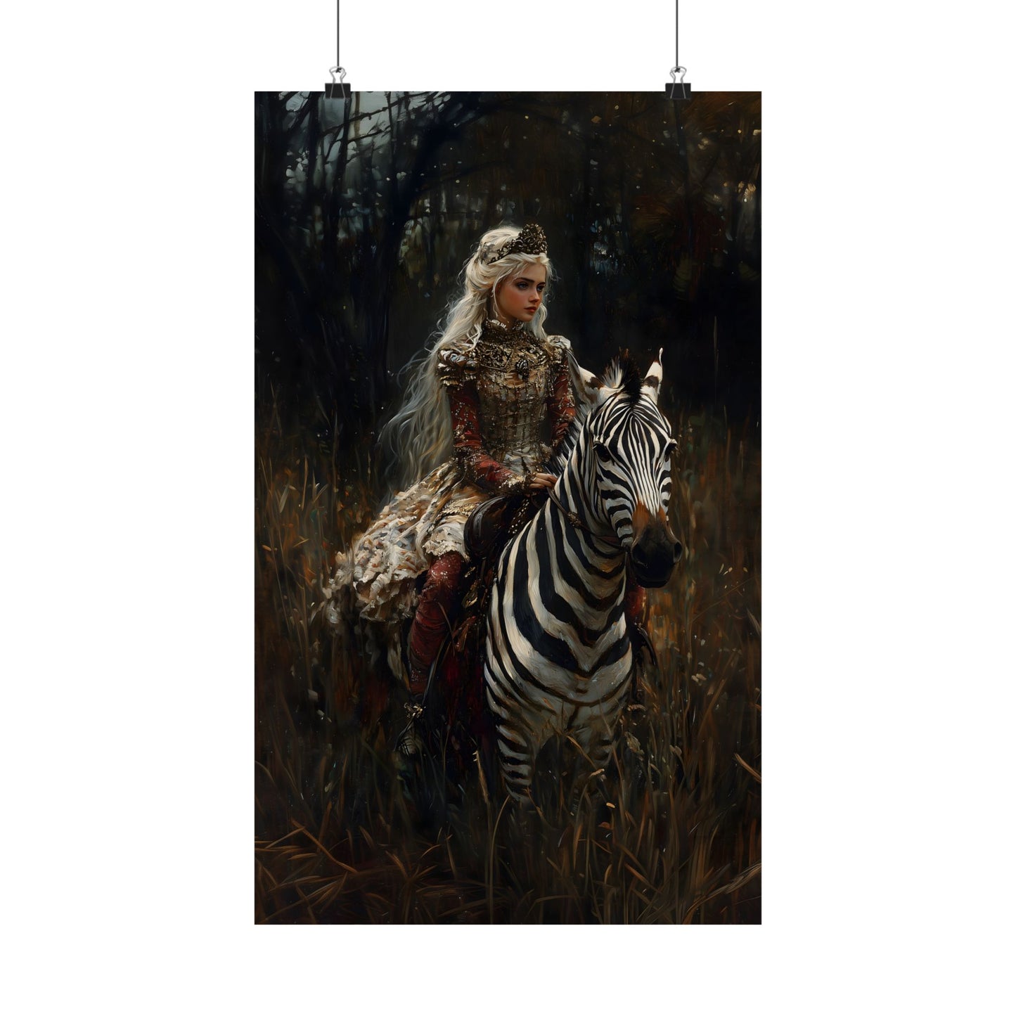 Zebra Rider Art Print