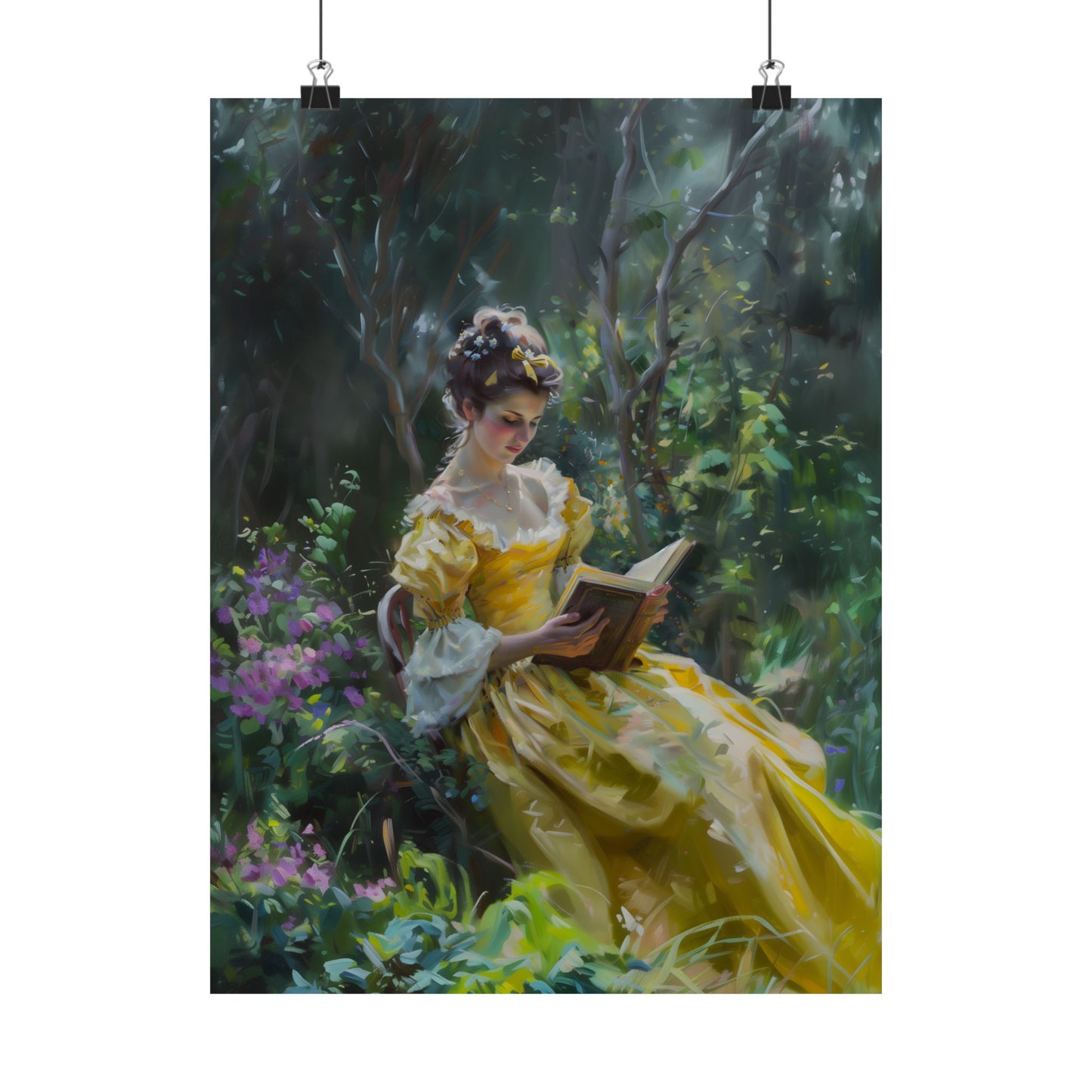 Yellow Dress and good Book Art Print